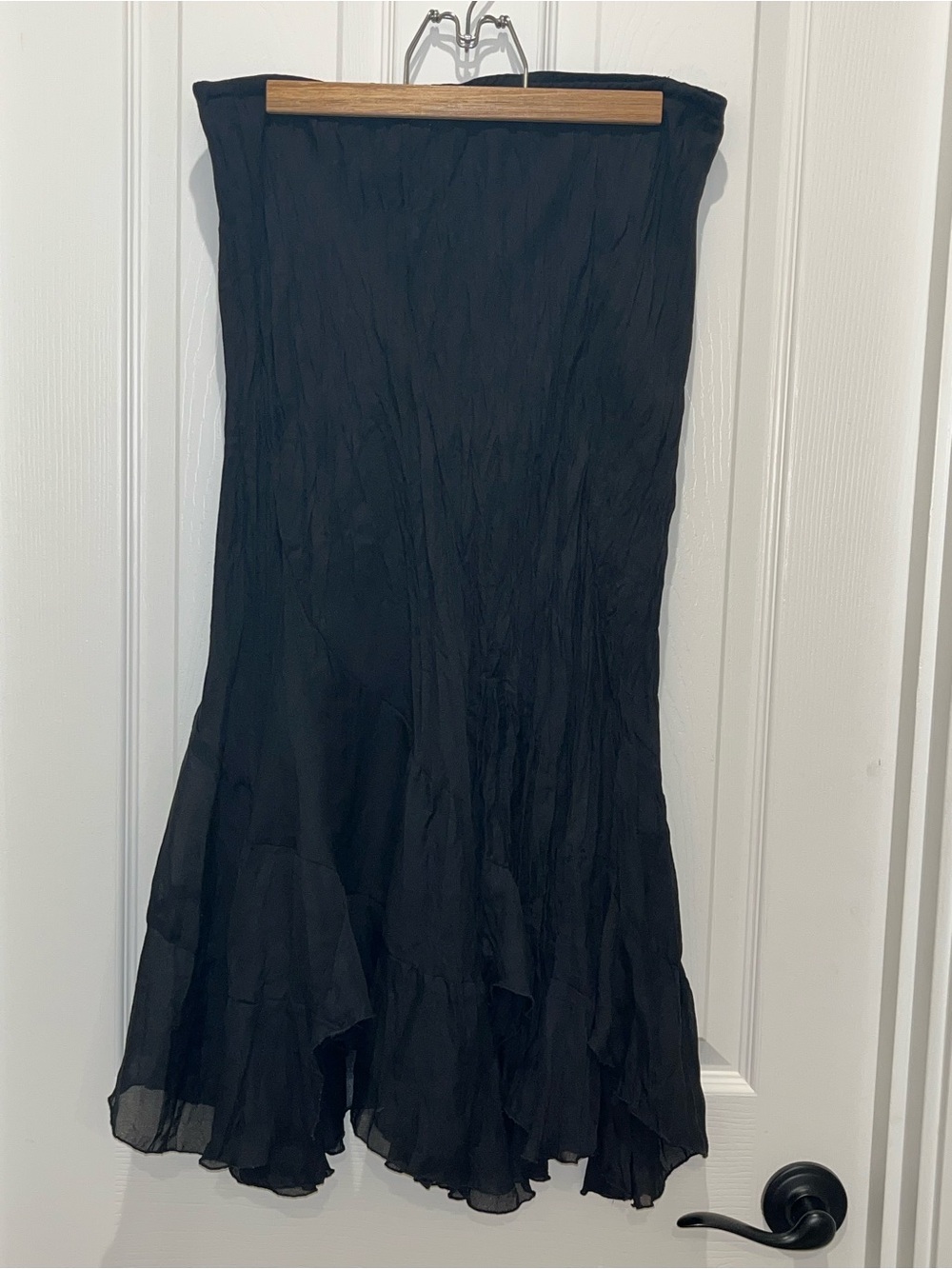 Allison Taylor Black Ruffled Maxi Dress